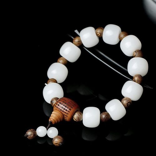 Bracelet En Jade Blanc Naturel Pour Hommes Et Femmes, Bijoux Fins, Perles De Bouddha, Accessoire En Pierre De Jade Chinois
