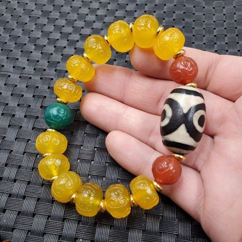 Bracelet À Breloques En Jade Naturel Pour Hommes Et Femmes, Bijou Fin Rond Avec Perles En Jade