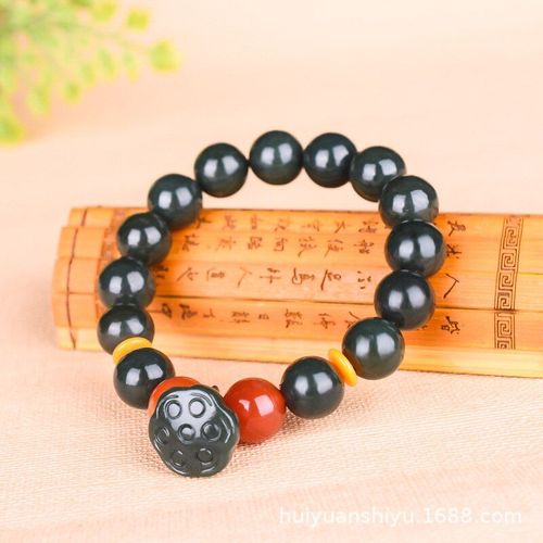 Bracelet En Jade Naturel Véritable Pour Femmes Et Hommes, Accessoire De Bijoux En Pierre De Jade Verte, Xinjiang Hetian
