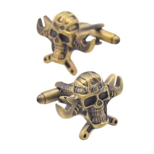 Boutons De Manchette Squelette Vintage Pour Homme, Unique, En Métal, Rétro, Crâne, Cadeau Spécial