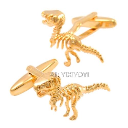 Boutons De Manchette Squelette De Dinosaure Pour Hommes, Costume De Chemise En Métal Pour Hommes, Cadeau De Fête, Business, Bijoux De Mariage