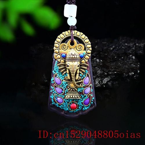 Collier En Bois De Santal Avec Pendentif Dieu, Éléphant, Mode Naturelle, Noir, Cadeaux Chinois Sculptés, Breloques De Collection, Amulette, Bijoux