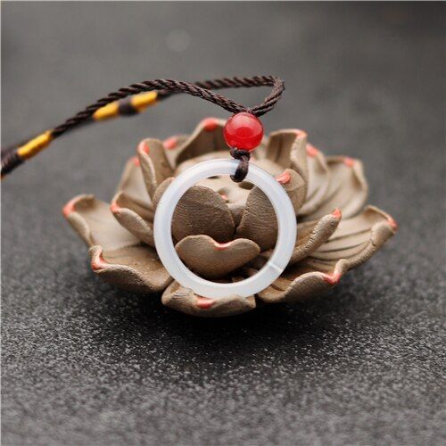 Pendentif Circulaire En Jade Chinois Naturel, Collier En Agate, Breloque À La Mode, Bijoux, Accessoires, Amulette Sculptée, Cadeaux Pour Femmes Et Hommes