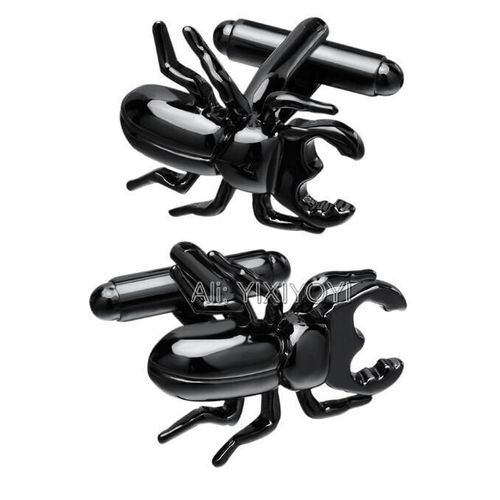 Boutons De Manchette Pour Hommes, De Haute Qualité, Design Coccinelle Noire, Cool, Punk, Costume, Boutons De Manchette, Cadeau Spécial