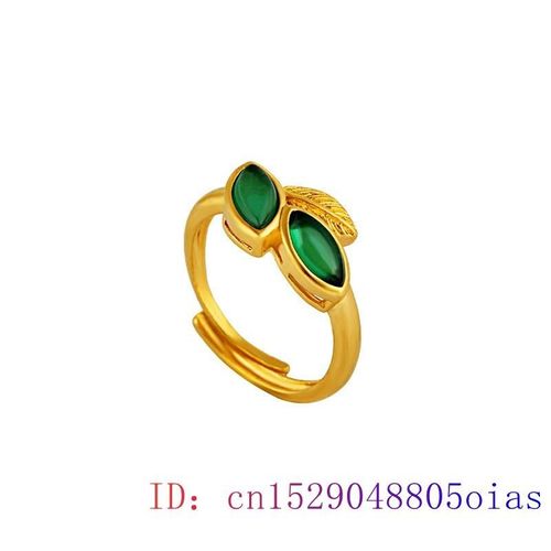 Bague En Feuille De Jade Vert Pour Hommes Et Femmes, Amulette En Zircon, Bijoux En Argent 925 Naturel, Pierres Précieuses, Breloque En Cristal Calcédoine