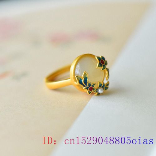 Bague En Jade Blanc Avec Fleur Pour Hommes Et Femmes, En Argent 925, Calcédoine Naturelle, Pierre Précieuse, Breloque À La Mode, Amulette, Cadeaux, Bijoux En Cristal Zircon