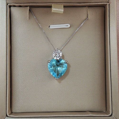 Parure De Bijoux En Argent Sterling 925 Pour Femmes, Paraiba, Collier Et Boucles D'oreilles En Pierre De Tourmaline, Cadeaux Romantiques, Vente En Gros