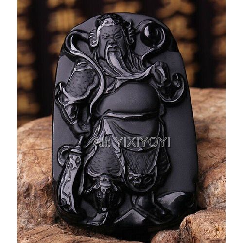 Amulette En Obsidienne Noire Naturelle, Jolie Lame Sculptée, Amulette Porte-Bonheur, Collier, Breloque, Cadeau, Bijoux À La Mode