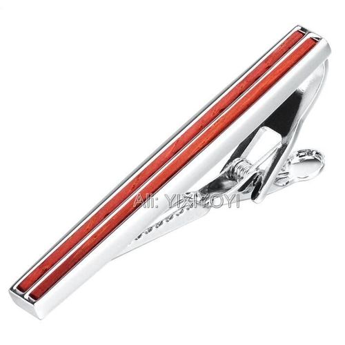 Pince À Cravate En Métal Rouge Ancien Pour Hommes, Fermoir À Épingle En Bois, De Qualité Supérieure, Pour Affaires, Cadeaux De Fête De Mariage