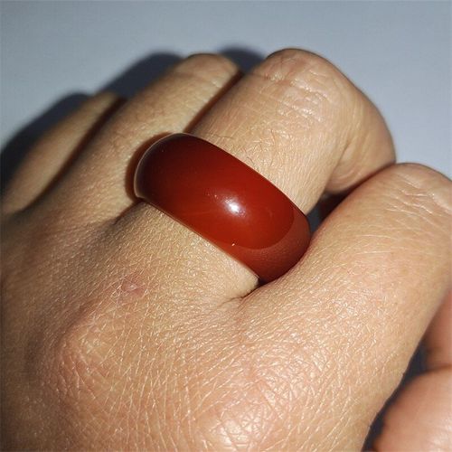 Bague Rouge En Agate De Jade Naturelle Sculptée À La Main, Calcédoine, Bijoux À La Mode Pour Hommes Et Femmes, Amulette, Cadeaux Porte-Bonheur, Offre Spéciale
