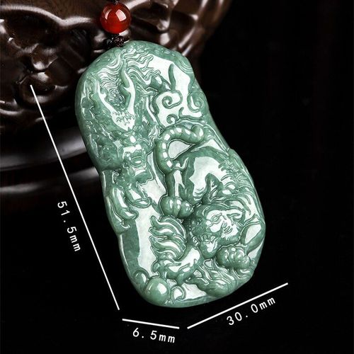 Collier Pendentif En Forme De Dragon Du Zodiaque Pour Hommes Et Femmes, Amulette Naturelle Sculptée À La Main, Graine De Glace, Émeraude, Bijoux À La Mode, Cadeaux Porte-Bonheur, Offre Spéciale
