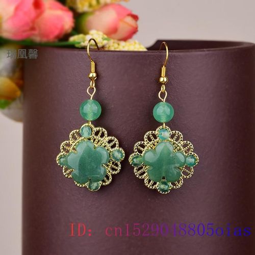 Boucles D'oreilles En Jade Vert, Fleur, Bijoux En Cristal, Zircon, Mode Pour Femmes, Pierres Précieuses, Amulette, Argent 925, Breloque Calcédoine Naturelle