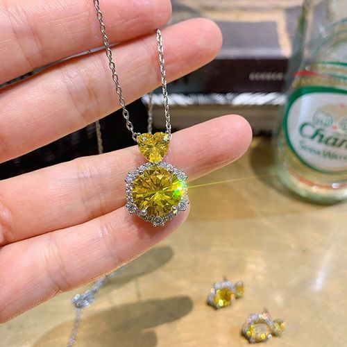 Ensemble De Bijoux Fins En Argent Sterling 2021, Topaze Ronde, Quartz Rose, Pendentif, Collier, Boucles D'oreilles, Pierres Précieuses, Pour Petite Amie, Nouvelle Collection 925