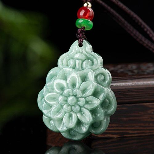 Pendentif De Bijoux En Jade Naturel Sculpté À La Main, Fleur De Rose, Espèces De Glace, Collier À La Mode, Accessoires, Cadeaux Porte-Bonheur Pour Hommes Et Femmes, Offre Spéciale