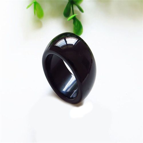 Bague Noire En Agate De Jade Naturelle Sculptée À La Main, Calcédoine, Bijoux À La Mode Pour Hommes Et Femmes, Amulette, Cadeaux Porte-Bonheur, Offre Spéciale