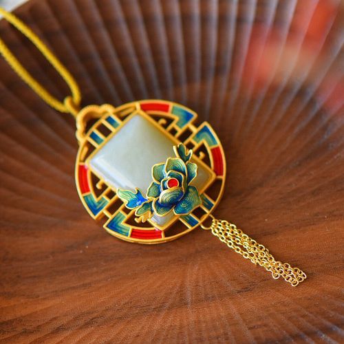Pendentif Fleur De Jade Blanc, Amulette Naturelle, Collier En Cristal Argenté, Pierre Précieuse, Calcédoine, Zircon, Breloque Chinoise, 925