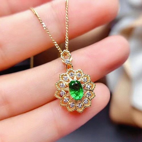 Ensemble De Bagues Et Pendentifs En Or 18k Pour Femmes, Bijoux Vintage En Cristal Vert Émeraude, Pierres Précieuses, Diamants Et Pendentifs