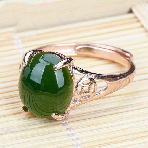 Bague En Jaspe Hetian Sculpté À La Main, En Argent S925 Vert, Diamètre Réglable, Accessoires De Mode, Cadeaux Porte-Bonheur Pour Hommes Et Femmes, Offre Spéciale