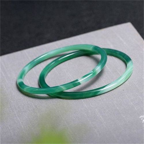 Bracelet En Pierre De Jade Naturelle Sculptée À La Main, Calcédoine Verte, Barre Ronde, Baranglet 54-60mm, À La Mode, Cadeaux De Chance Pour Hommes Et Femmes, Offre Spéciale