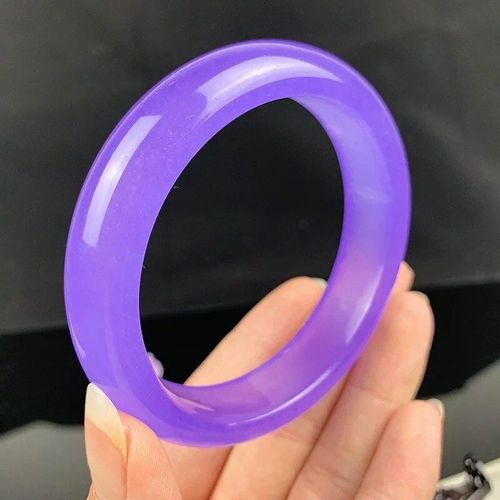 Bracelet Violet Naturel Sculpté À La Main, Amulette En Jade De Graine De Glace 54-64mm, Cadeau De Chance À La Mode Pour Hommes Et Femmes, Offre Spéciale