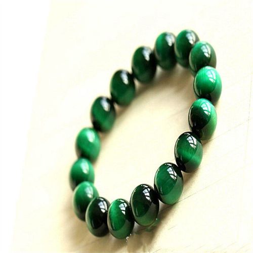 Bracelet En Jade ¿Il De Tigre Bleu Sculpté À La Main, Perles Rondes, Accessoires De Mode, Cadeaux Porte-Bonheur Pour Hommes Et Femmes, Offre Spéciale