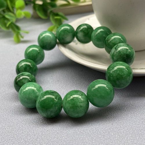 Bracelet En Jade Naturel Sculpté À La Main, Perle Ronde Vert Foncé De 14mm, Accessoires À La Mode, Cadeaux De Chance Pour Hommes Et Femmes, Offre Spéciale