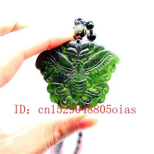 Pendentif Papillon En Obsidienne Jade Chinois Noir Naturel, Collier, Breloque, Bijoux, Perles, Accessoires, Amulette Sculptée, Cadeaux Pour Femmes