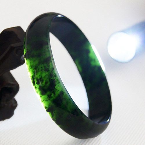 Bracelet En Jade Naturel Sculpté À La Main, Vert Foncé, 58-64mm, Bijoux À La Mode, Accessoires, Cadeaux Porte-Bonheur Pour Hommes Et Femmes, Offre Spéciale