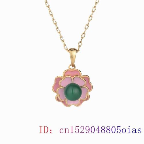Pendentif Lotus En Jade Vert Pour Femmes, Collier Amulette, En Argent 925, Cadeaux Naturels, En Cristal Zircon, À La Mode, Bijoux Chinois, Calcédoine