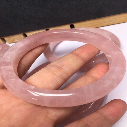 Bracelet En Cristal Rose Naturel Sculpté À La Main Pour Homme Et Femme, Accessoire De Mode, Cadeau Porte-Bonheur, Offre Spéciale, Bangle52-60mm