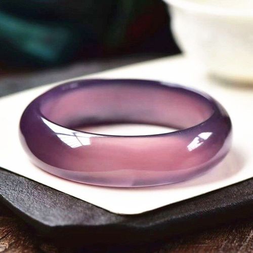 Bracelet En Jade Naturel Sculpté À La Main, Calcédoine Violet, 54-62mm, Bijoux À La Mode, Accessoires, Cadeaux Porte-Bonheur Pour Hommes Et Femmes, Offre Spéciale