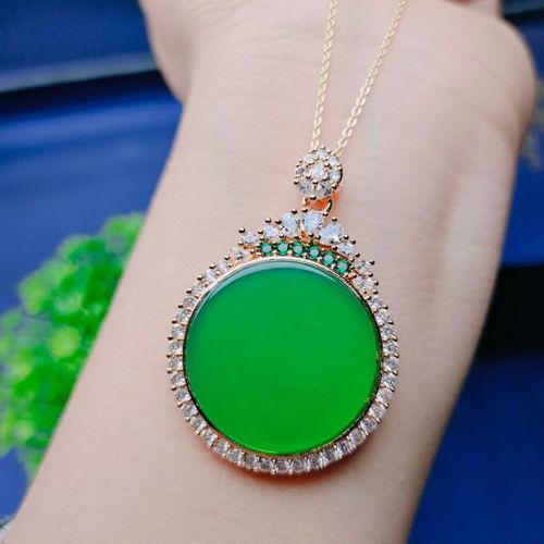 Collier En Jade Vert Pour Femmes, Breloques, Chrysoprase, Pendentif En Pierre De Jades, Certifié Naturel, Amulette, Cadeaux Pour Dames, Calcédoine