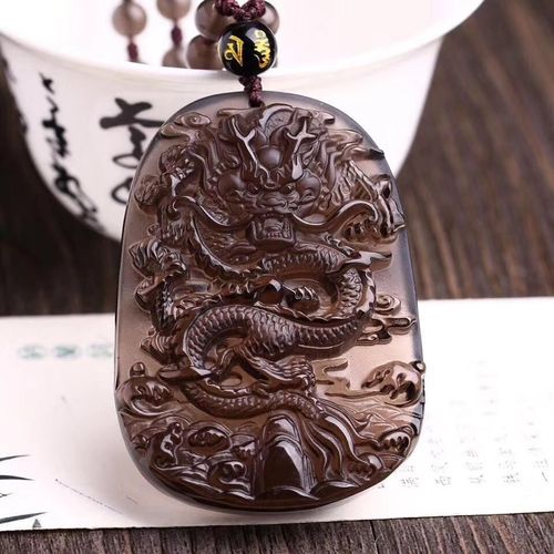 Pendentif Dragon En Obsidienne De Glace Naturelle, Collier De Perles, Breloque, Bijoux, Accessoires De Mode, Sculpté À La Main, Cadeaux Amulette Porte-Bonheur Pour Bébé