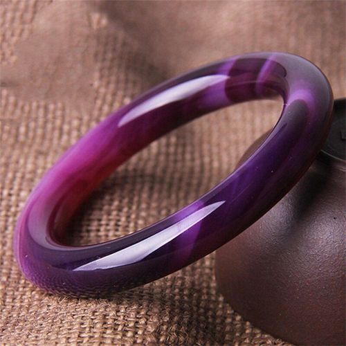 Bracelet En Jade Naturel Sculpté À La Main, Calcédoine Violette, 54-64mm, Bijoux À La Mode, Accessoires, Cadeaux Porte-Bonheur Pour Hommes Et Femmes, Offre Spéciale