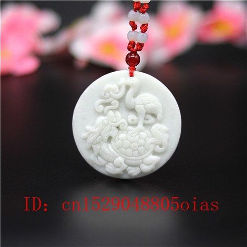 Pendentif En Jade Blanc Naturel Pour Femmes Et Hommes, Collier, Tortue, Dragon Chinois, Breloque, Bijoux, Accessoires De Mode, Amulette Sculptée, Cadeaux