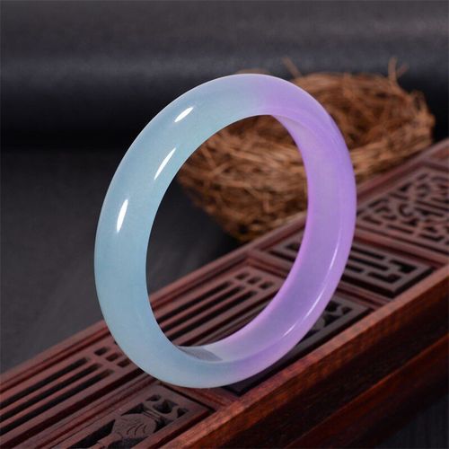 Bracelet En Jade Naturel Sculpté À La Main, Demi-Huile Et Demi-Violet, 56-62mm, Bijoux À La Mode, Cadeaux De Chance Pour Hommes Et Femmes, Offre Spéciale