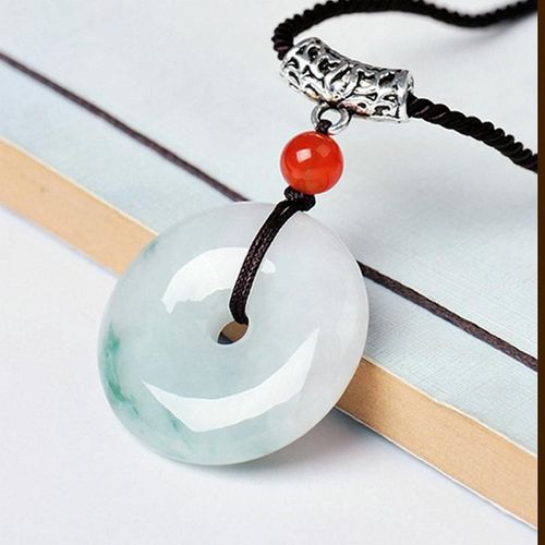 Collier Avec Pendentif En Jade Vert, Véritable Émeraude Du Bangladesh, Bouton De Sécurité, Pour Femmes Et Hommes, Bijoux En Jade