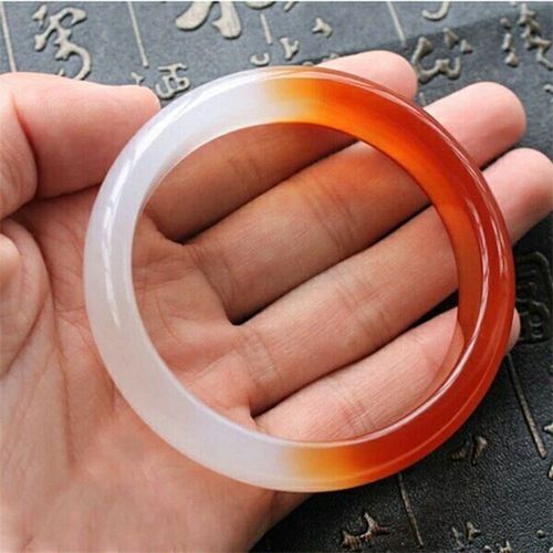 Bijoux En Jade Naturel Sculpté À La Main Pour Hommes Et Femmes, Accessoires De Bracelet, Rouge Blanc, À La Mode, Cadeaux Porte-Bonheur, Offre Spéciale, Bangle58-64mm