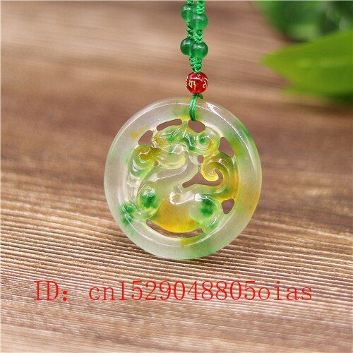 Collier Pixiu En Jade Émeraude Couleur Naturelle, Pendentif Tigre, Bijoux En Jadéite Double Face, Amulette Creuse Sculptée, Cadeaux Pour Femmes