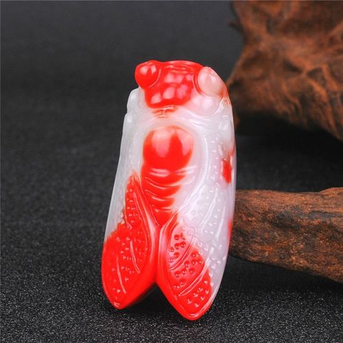 Pendentif En Pierre De Jade Hetian De Couleur Naturelle Pour Homme Et Femme, Bijoux En Jade, Style Chinois, Rouge, Blanc, Amulette Sculptée, Cadeaux