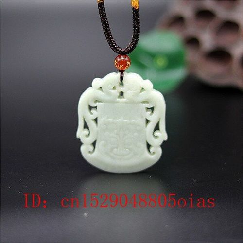 Collier Pendentif Dragon Chinois Jade Blanc Naturel, Bijoux À La Mode, Amulette Sculptée Double Face, Cadeaux Pour Hommes