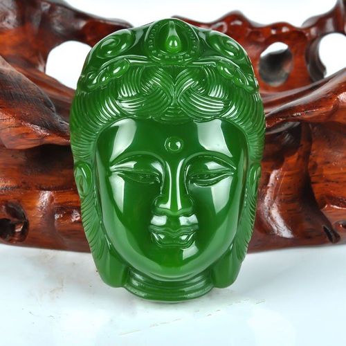 Pierre De Jade Hetian Verte Naturelle, Pendentif De Tête Guanyin, Bijoux En Jade Chinois, Breloque De Bouddha Reiki, Amulette Sculptée, Cadeaux Pour Femmes