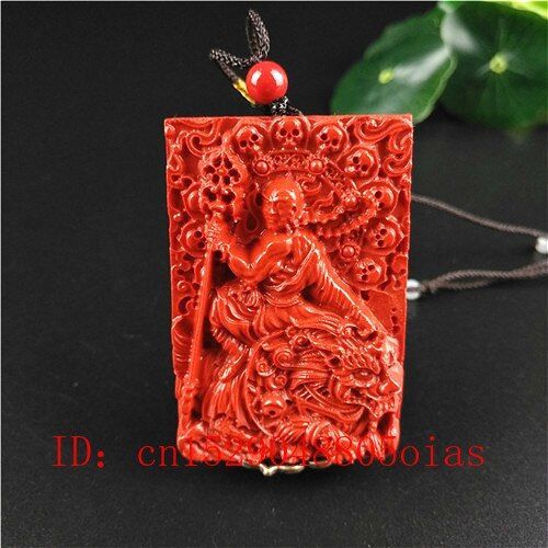 Pendentif Bouddha Tibétain En Pierre De Cinabre Organique Rouge Naturelle Chinoise, Collier À La Mode, Bijoux Amulette, Cadeaux Pour Femmes Et Hommes