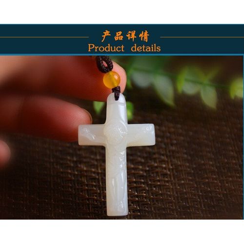Pendentif En Jade Naturel Pour Femmes Et Hommes, Bijoux En Pierre De Jade Et De Cigales Blanches, En Croix Chinoise Véritable, Accessoires En Renard