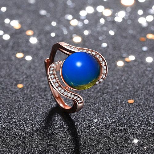 Bague En Perles D'ambre Bleue Pour Femmes, Pierre Précieuse Zircon, Breloque, Cadeau, Bijoux En Cristal, Amulette En Argent 925, Mode Femmes, Naturel