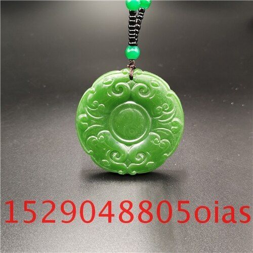Naturel Vert Chinois Jade Dragon Pendentif Perle Breloque Collier Jadéite Bijoux Sculpté Tai Chi Amulette Accessoires De Mode Cadeaux