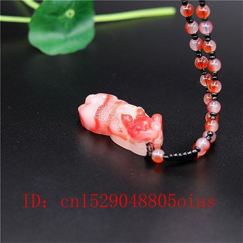 Pendentif Dragon Chinois Pixiu En Jade Rouge Et Blanc Naturel, Collier, Breloque À La Mode, Bijoux En Jadéite, Amulette De Tigre Sculpté, Cadeaux Pour Femmes