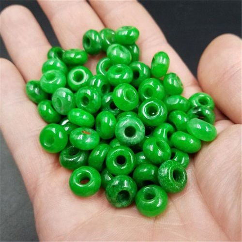 Jadéite Verte Émeraude Naturelle, Perle Ronde Ample Pour La Fabrication De Bijoux, Bracelet, Collier, Jades, Pierre Ronde, Accessoires