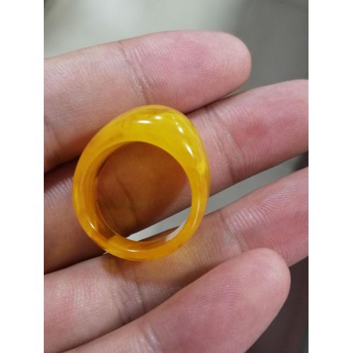 Bague En Ambre Pour Femmes Et Hommes, Bijoux Fins, Cire De Miel Jaune Naturelle, Cadeau Pour Petite Amie, Maman, Accessoires Pour Couple