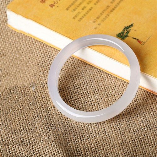 Bracelet En Agate De Jade Blanc Glacé Pour Hommes Et Femmes, Couleur Naturelle, Carvep, Baranglet, À La Mode, Cadeaux De Chance, 52-62mm, Offre Spéciale